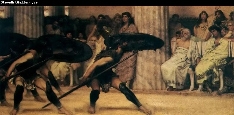 Sir Lawrence Alma-Tadema,OM.RA,RWS A Pyrrhic Dance Sir Lawrence Alma-Tadema